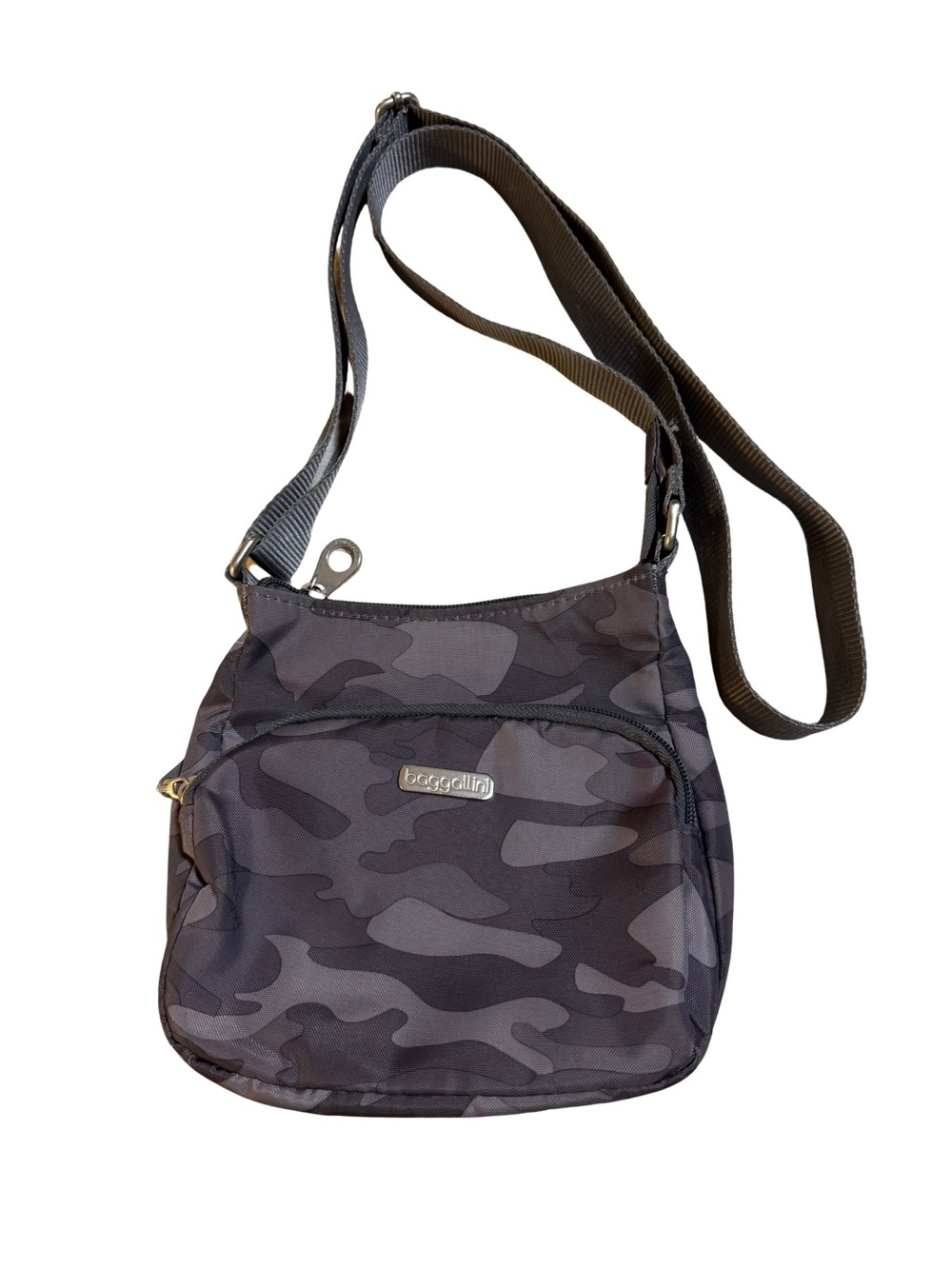 Baggallini Dark Gray Camouflage Joey Crossbody Bag